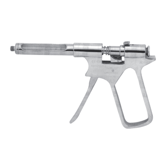 Brass syringe with stainless steel moving parts